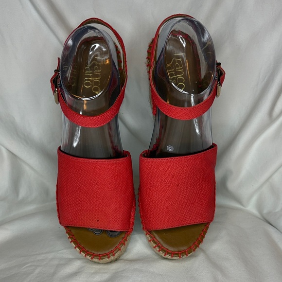Franco Sarto Tamara Red Wedge Espadrille Sandals Size 8 - Picture 2 of 10
